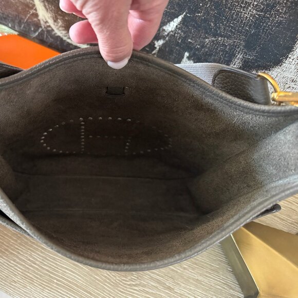 Hermes Taurillon Clemence Evelyne III PM Etain - Picture 7 of 8